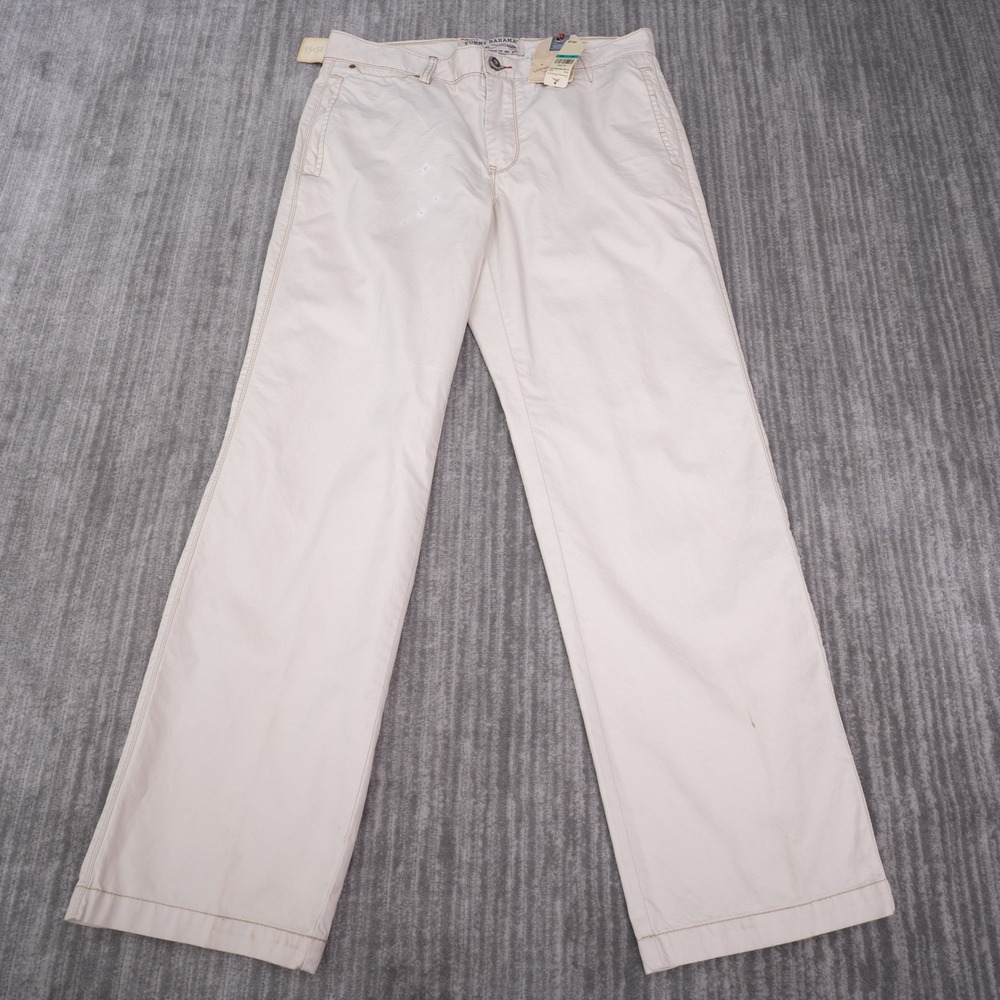 Tommy Bahama Pants Mens 35x32 Oatmeal New Stained Indigo Palms Cotton Chinos
